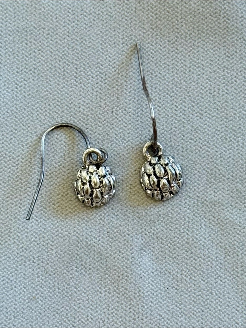 Silver-tone Textured Drop Earrings